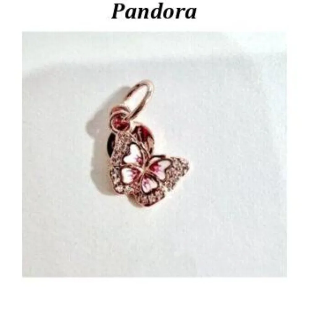 Pandora Rose Gold and Pink Butterfly Bracelet Charm